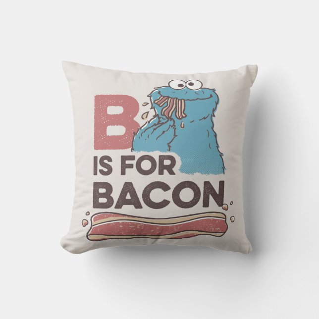 Cookie Monster | B is for Bacon Cushion (Front)