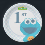 Cookie Monster Baby Birthday Paper Plate<br><div class="desc">by Cookie Monster's got googly eyes for your cookies!         This item is recommended for ages 2 . ©  2014 Sesame Workshop. www.sesamestreet.org</div>