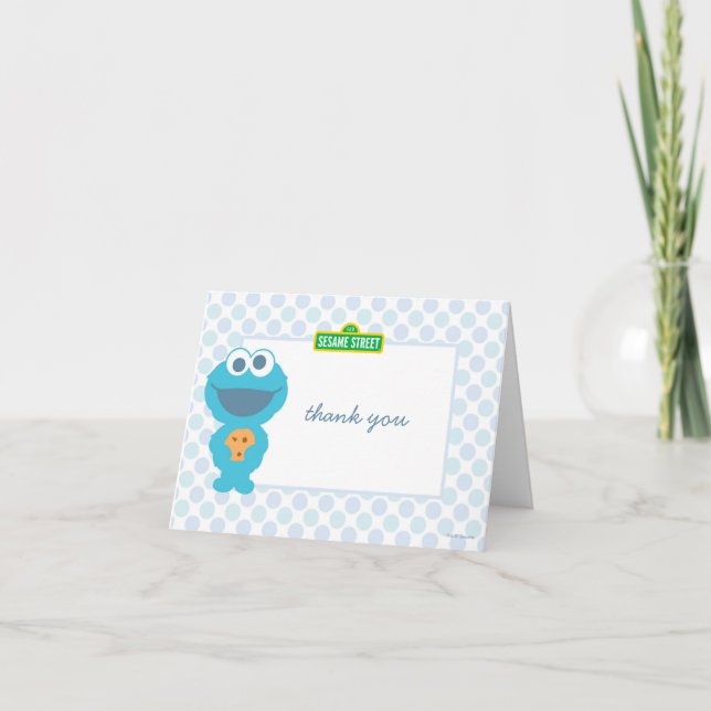 Cookie Monster Baby Birthday Thank You (Front)