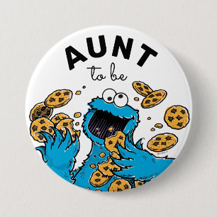 Cookie Monster Baby Shower Aunt To Be 7.5 Cm Round Badge