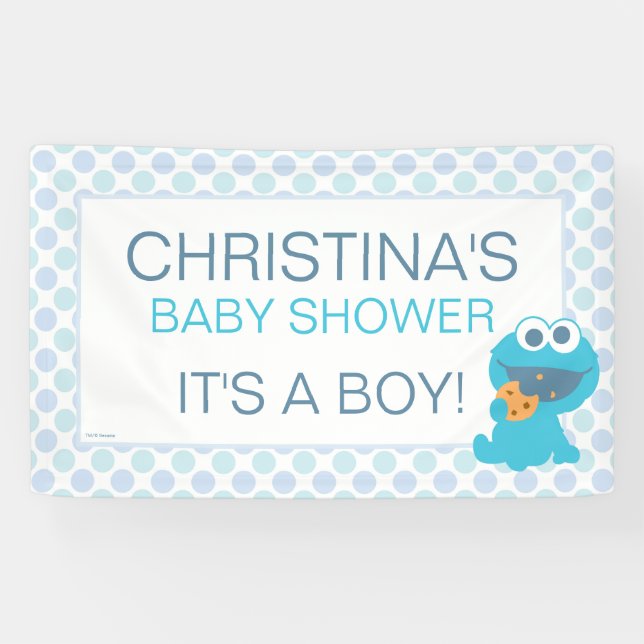 Cookie Monster Baby Shower Banner (Horizontal)