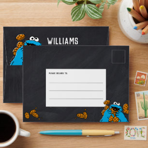 Cookie Monster Baby Shower Chalkboard Addressed Envelope