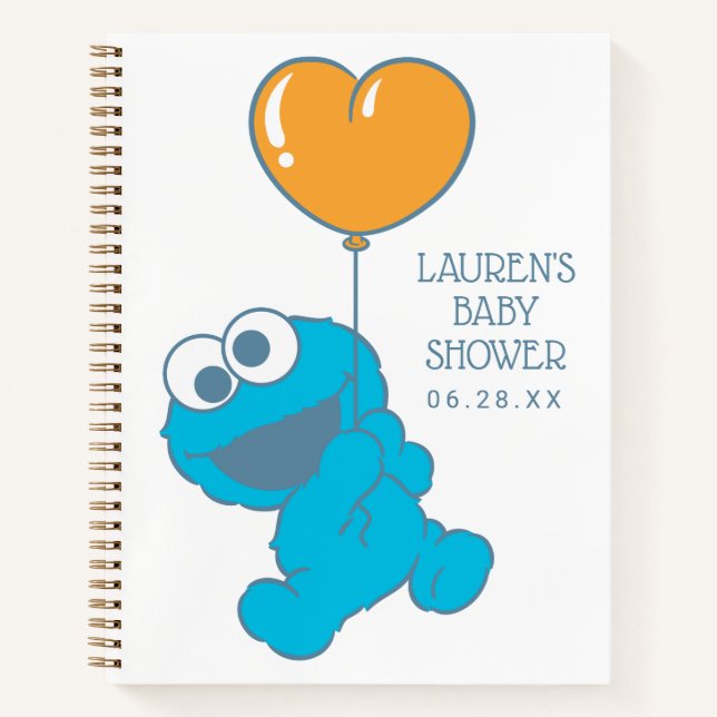 Cookie Monster Baby Shower Guest & Gift List Notebook (Front)