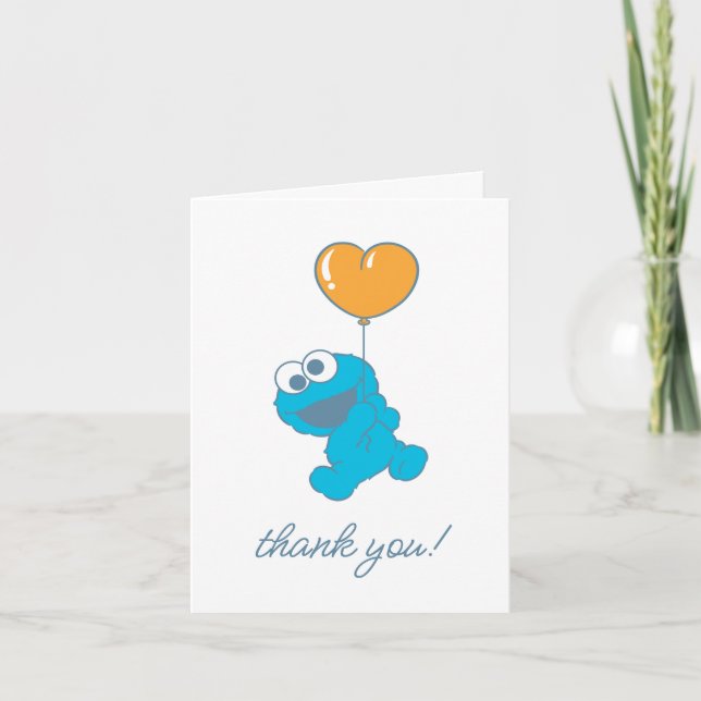 Cookie Monster Baby Shower Thank You Card (Front)