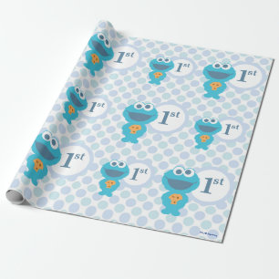 Cookie Monster   Baby's First Birthday Wrapping Paper