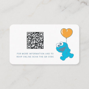 Cookie Monster Balloon Gift Registry Place Card