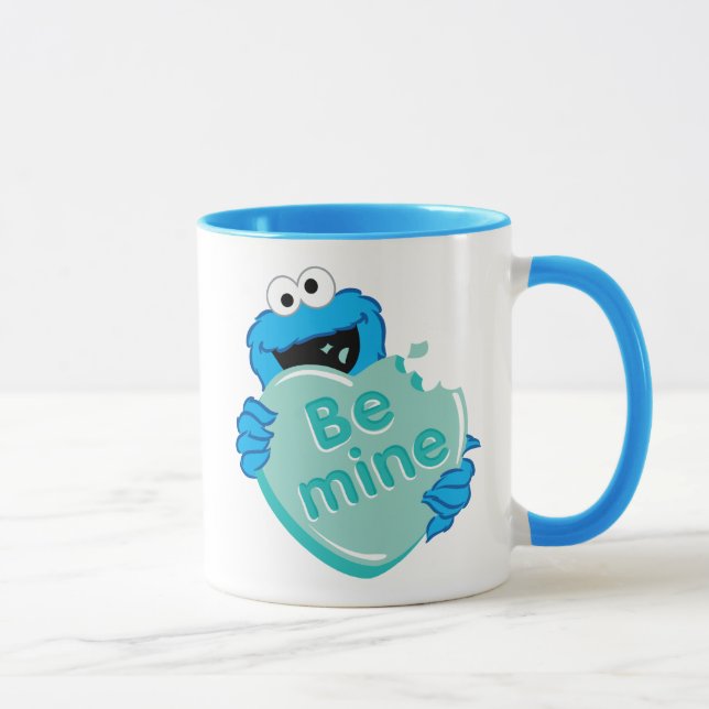 Cookie Monster "Be Mine" Valentine's Heart Candy Mug (Right)