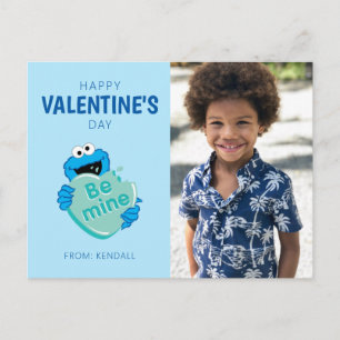 Cookie Monster "Be Mine" Valentine's Heart Candy Postcard