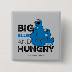 Cookie Monster Big Blue & Hungry 15 Cm Square Badge