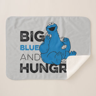 Cookie Monster Big Blue & Hungry Sherpa Blanket