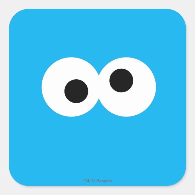 Cookie Monster Big Face Square Sticker (Front)