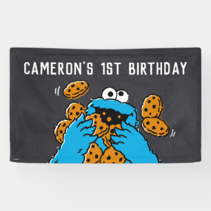 Cookie Monster Birthday Chalkboard Banner