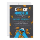 Cookie Monster Birthday Chalkboard Invitation