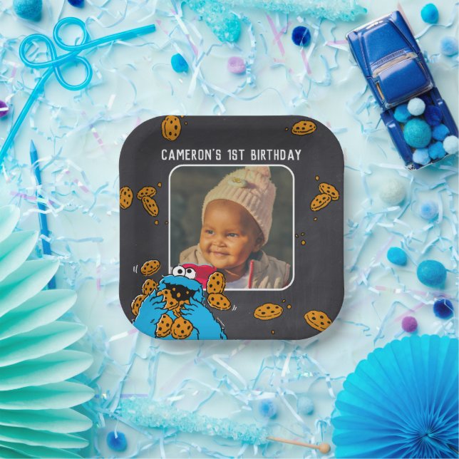Cookie Monster Birthday Chalkboard Paper Plate (Party)