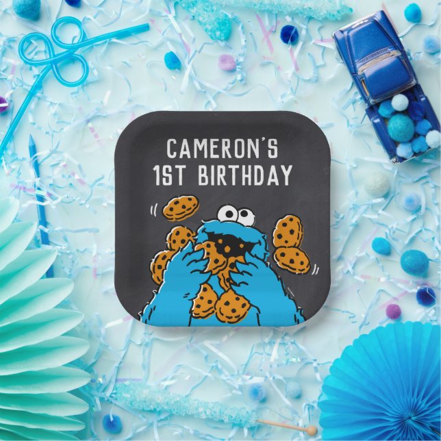 Cookie Monster Birthday Chalkboard Paper Plate (Party)