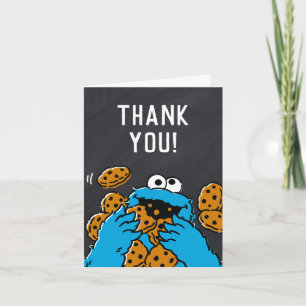 Cookie Monster Birthday Chalkboard Thank You Card