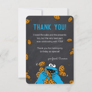 Cookie Monster Birthday Chalkboard Thank You Invit Invitation