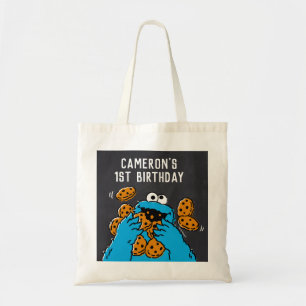 Cookie Monster Birthday Chalkboard Tote Bag