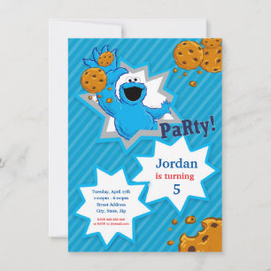 Cookie Monster Birthday Invitation