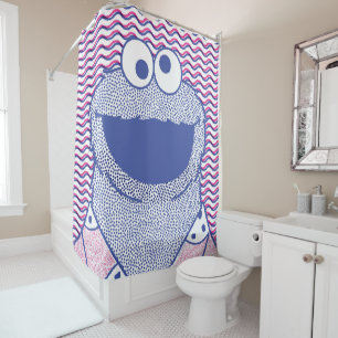 Cookie Monster Button Down Cookie Shirt Shower Curtain