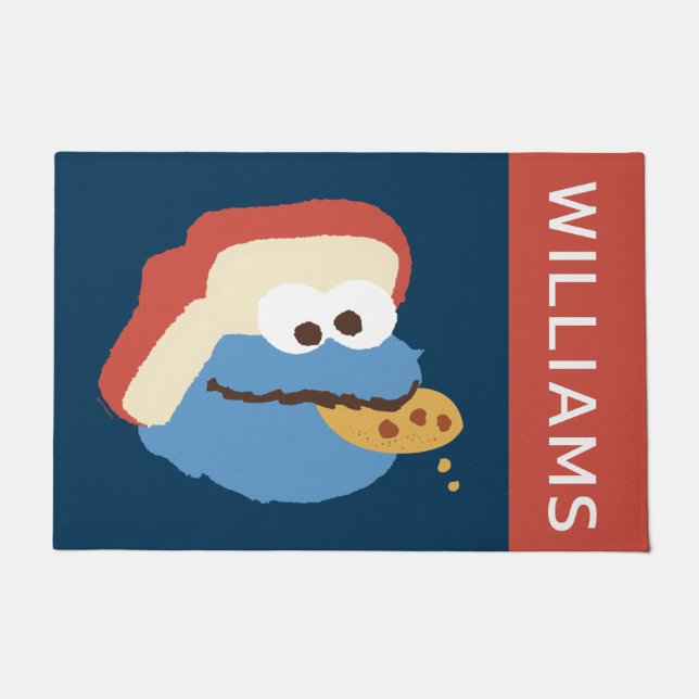 Cookie Monster Camp Cookies | Add Your Name Doormat (Front)