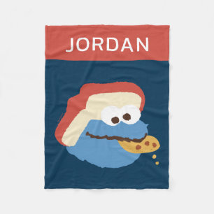 Cookie Monster Camp Cookies Add Your Name Fleece Blanket