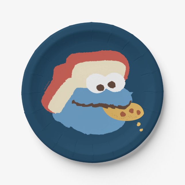 Cookie Monster Camp Cookies Paper Plate (Front)