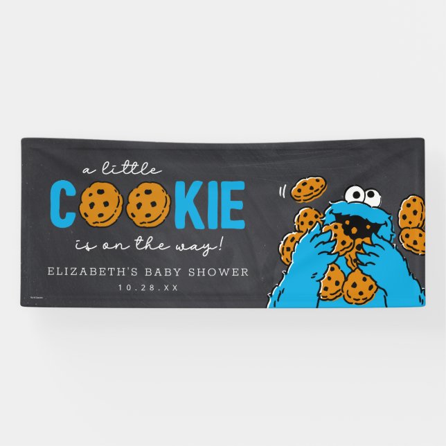 Cookie Monster Chalkboard Baby Shower  Banner (Horizontal)