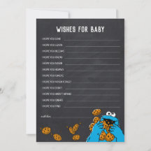 Cookie Monster Chalkboard Baby Shower Wishes