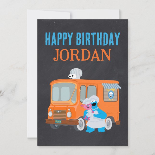 Cookie Monster Chalkboard Food Truck Birthday (Front)