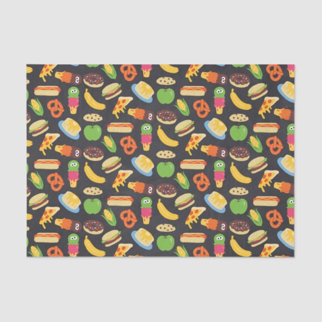 Cookie Monster Chalkboard Foodie Truck Tissue Paper (Front)