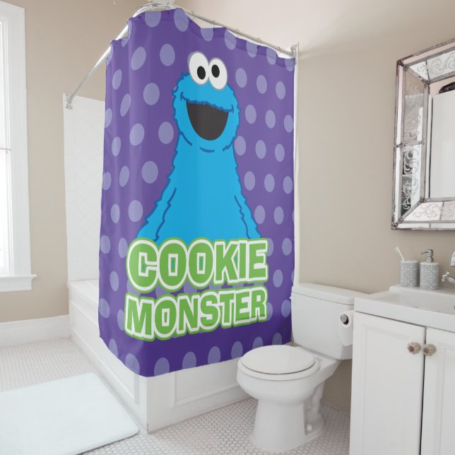 Cookie Monster Character Art Shower Curtain (In Situ)