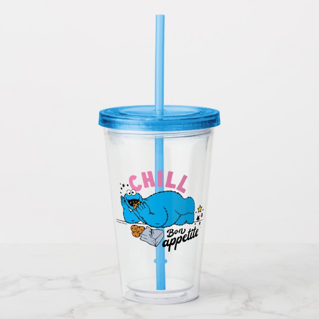 Cookie Monster | Chill Bon Appetite Acrylic Tumbler (Front)