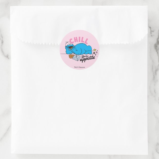 Cookie Monster | Chill Bon Appetite Classic Round Sticker (Bag)