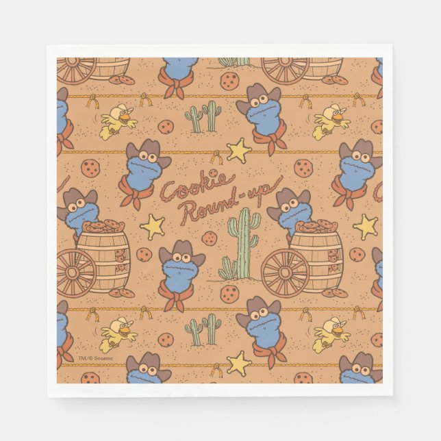 Cookie Monster | Cookie Round-Up Pattern Napkin (Front)