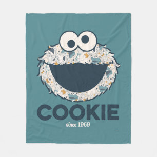 Cookie Monster Cookie Since 1969 Fleece Blanket