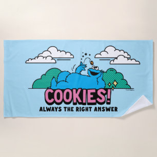 Cookie Monster Cookies Always the Right Answer Beach Towel