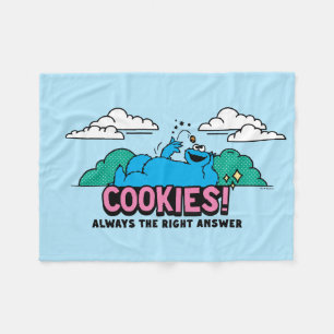 Cookie Monster Cookies Always the Right Answer Fleece Blanket