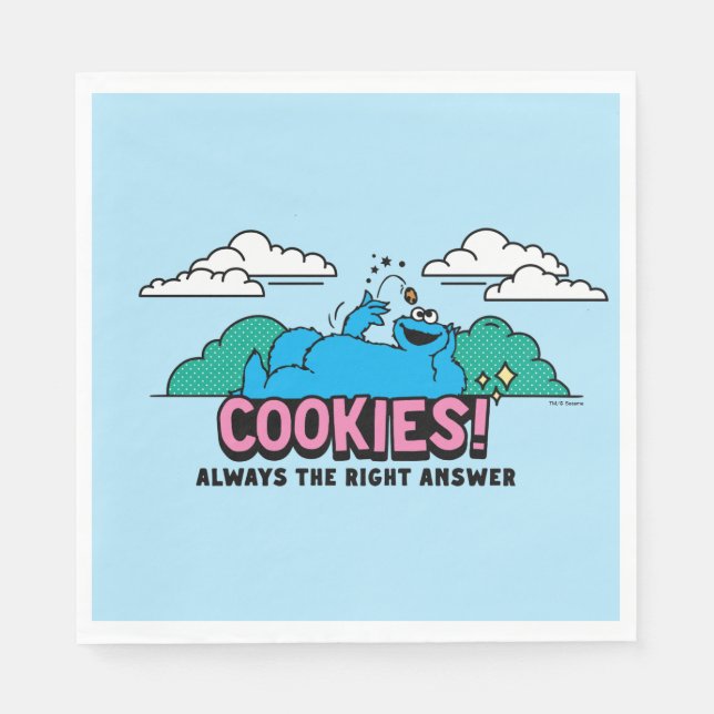 Cookie Monster | Cookies Always the Right Answer Napkin (Front)