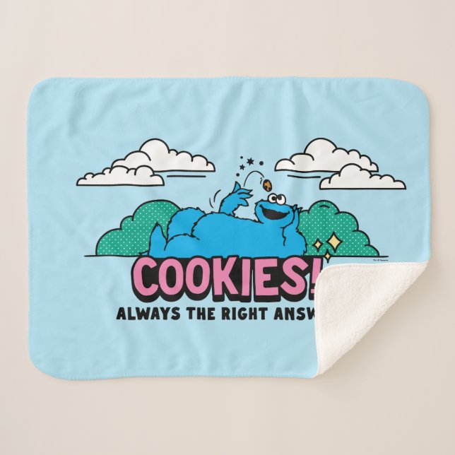 Cookie Monster | Cookies Always the Right Answer Sherpa Blanket (Front (Horizontal))