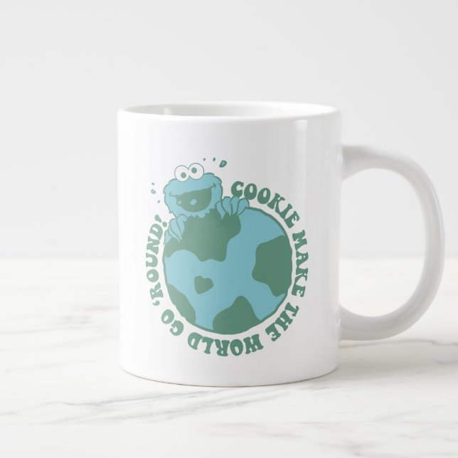 Cookie Monster | Cookies Make the World Go Round Large Coffee Mug (Right)