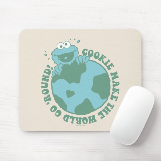 Cookie Monster | Cookies Make the World Go Round Mouse Mat (With Mouse)