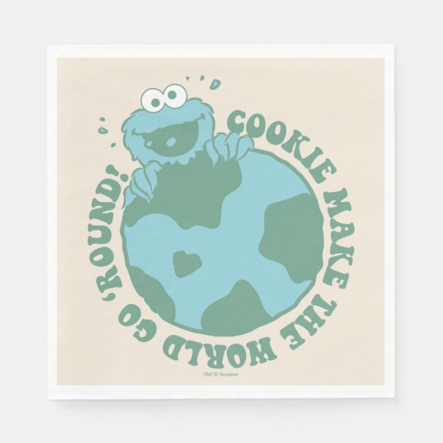 Cookie Monster | Cookies Make the World Go Round Napkin (Front)