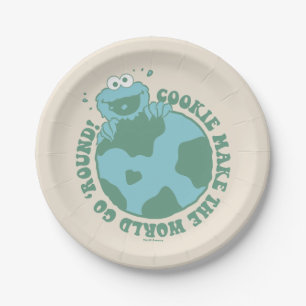 Cookie Monster Cookies Make the World Go Round Paper Plate
