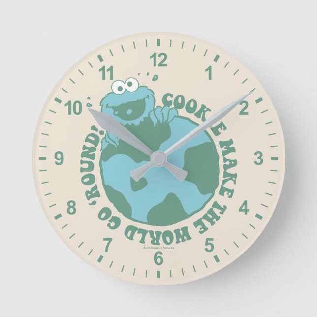 Cookie Monster | Cookies Make the World Go Round Round Clock (Front)