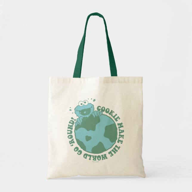 Cookie Monster | Cookies Make the World Go Round Tote Bag (Front)