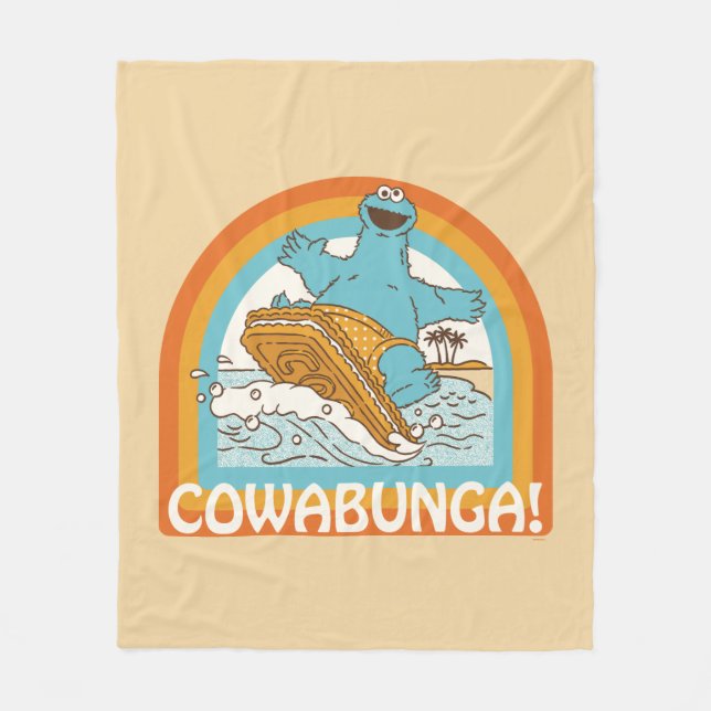Cookie Monster Cowabunga! Fleece Blanket (Front)