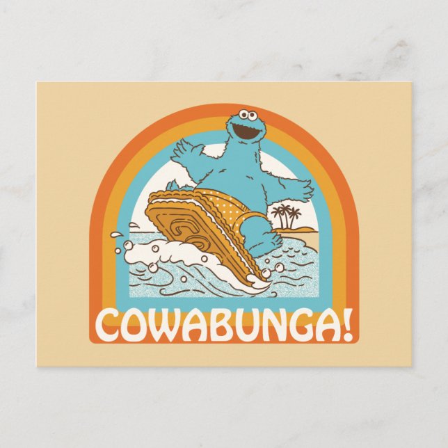 Cookie Monster Cowabunga! Postcard (Front)