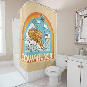 Cookie Monster Cowabunga! Shower Curtain