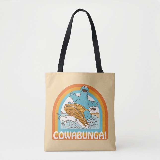 Cookie Monster Cowabunga! Tote Bag (Front)